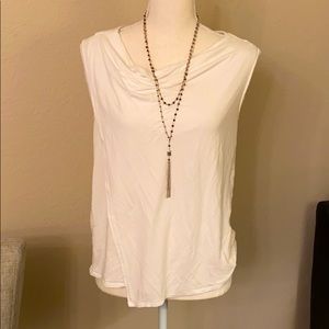 Banana Republic mixed material asymmetrical top